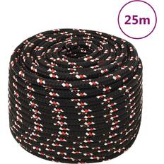 Vernis marins vidaXL Corde de Bateau Corde de Levage Câble d'Amarrage Ancrage Navire Lignes de Gréement Corde à Linge Noir 12 mm 25 m Polypropylène