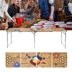 HI Folding Beer Pong Table 240x60x55 cm MDF and Aluminium