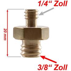 Studioking Foto schraube gewinde-adapter gewindeadapter 1/4" male auf 3/8" male messing