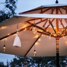 Lights4fun 80 LED Battery Operated Parasol Lights