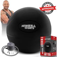 Miweba Sports Miweba Sports Gymnastikball GB100, 65cm, Anti-Burst, bis 400 kg, rutschfester Sitzball, PVC, Pumpe Schwarz