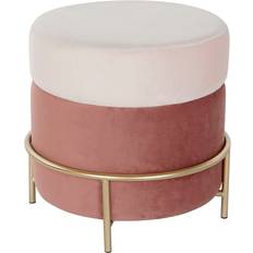 Siddebænke på tilbud Dkd Home Decor Fodstøtte Pink Gylden Metal Fløjl Siddebænk