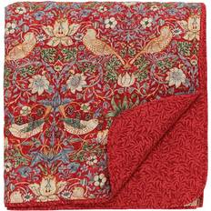 William Morris Strawberry Thief Couvre-lit Rouge (265x260cm)