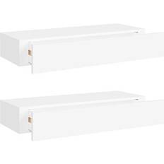 vidaXL 330256 White Vägghylla 60cm 2st