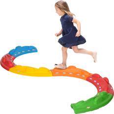 Jouets d'Équilibre ZONEKIZ Kids Six-Piece Balance Beam, Obstacle Course Red