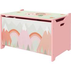 Storage ZONEKIZ Box for Kids Toy Chest with Lid Pink