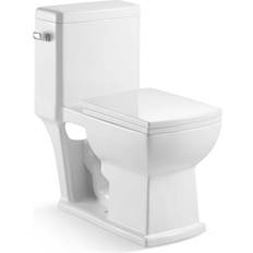 Toilets Block II 1-piece 1.27 GPF Single Flush Round Toilet in White White