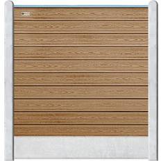 WPC Blokhus Komposithegn med Betonstolper 120cm – Brun