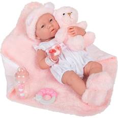 La Newborn Girl White Outfit Doll 30cm & Accessories