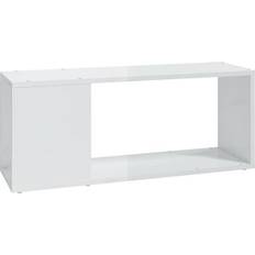 Weiß Fernsehschränke vidaXL Table Concrete White High Gloss Fernsehschrank 80x32cm