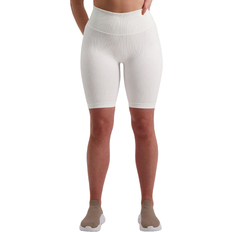 Dam - Fitness & Gymträning - Vita Shorts aim'n Ribbed Seamless Biker Shorts - Off White