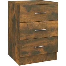 Brown Bedside Tables vidaXL 815321 Smoked Oak Bedside Table 35x38cm