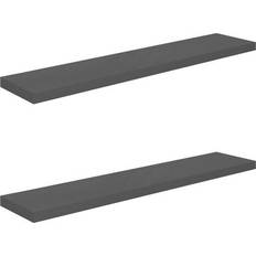 vidaXL 323800 High Gloss Grey Wall Shelf 120cm 2pcs