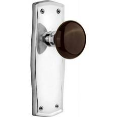 Lock Accessories Nostalgic Warehouse Porcelain Double Dummy Door Knob with Prairie Long Plate