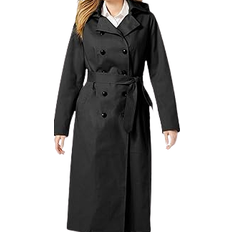 Jessica London Outerwear Jessica London Women's Double Breasted Long Trench Coat - Black