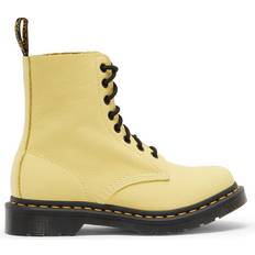 Dr. Martens 1460 Women's Black Eyelet Lace Up Boots - Lemon Yellow