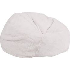 Flash Furniture Duncan Oversized White Furry Bean Bag