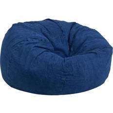 Blue Bean Bags Flash Furniture Duncan Oversized Solid Denim Bean Bag