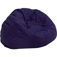 Blue Bean Bags Flash Furniture Duncan Oversized Solid Navy Blue Bean Bag