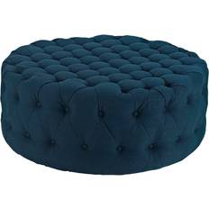 modway Amour Button-Tufted Azure Pouffe 16.5"