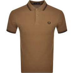 Fred Perry Twin Tipped Polo Shirt - Shaded Stone/Burnt Tobacco/Black