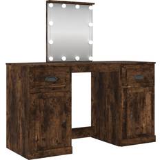 vidaXL 130x50x132.5cm Smoked Oak Dressing Table 50x130cm