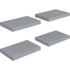 vidaXL 323849 Grey Væghylde 40cm 4stk