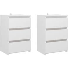 vidaXL Engineered Wood White Mesita de noche 35x40cm 2pcs