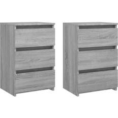 vidaXL Engineered Wood Grey Sonoma Bedside Table 35x40cm 2pcs