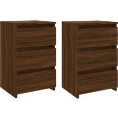 vidaXL Engineered Wood Brown Oak Comodino 35x40cm 2pcs