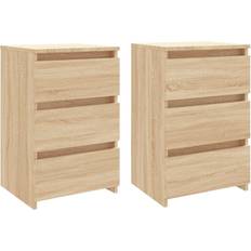 vidaXL Engineered Wood Sonoma Oak Comodino 35x40cm 2pcs