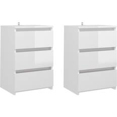 Mobili vidaXL Engineered Wood High Gloss White Bedside Table 35x40cm 2pcs