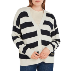 Tommy Hilfiger Cárdigans Tommy Hilfiger Lighthouse Stripe Boxy V-Neck Cotton Cardigan - Desert Sky/Ecru