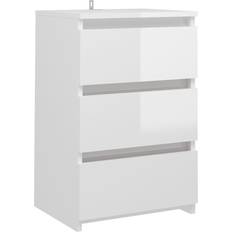 vidaXL Bed Cabinet High Gloss White Comodino 35x40cm