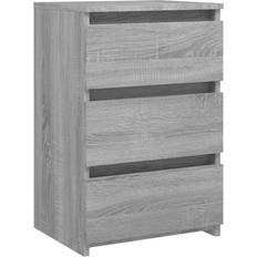 Grå Sängbord vidaXL Bed Cabinet Grey Sonoma Sängbord 35x40cm