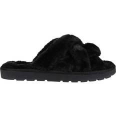 Faux Fur - Women Slides Journee Collection Quiet - Black