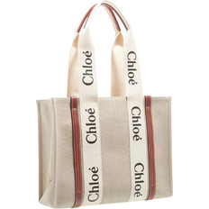 Chloé Handväskor Chloé Medium Wood Tote Bag - White/Brown