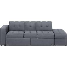 Beliani Falster with Stool Dark Gray Soffa 210cm 3-sits
