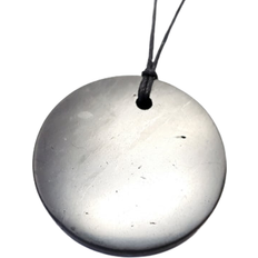 - Shungite Rund Halskæde - sølv