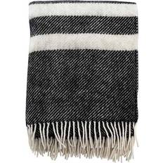 Klippan Yllefabrik Gotland Stripe Filz Weiß, Schwarz (200x130cm)