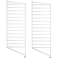 String Floor White Shelving System 2pcs