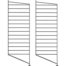 String Floor Black Shelving System 2pcs