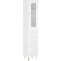 Shelves Storage Cabinets vidaXL Engineered Wood White Storage Cabinet 34.5x180cm