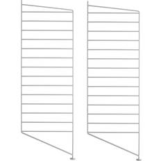 String System Bodenleiter 85 x 30 cm Grau Pulverbeschichtet 2er Set Scaffale 2pcs