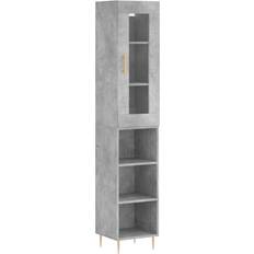 Beige Storage Cabinets vidaXL Engineered Wood Concrete Grey Storage Cabinet 34.5x180cm