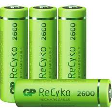 GP Batteries ReCyko Rechargeable AA 2600mAh 4-pack Green