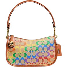 Coach Swinger In Rainbow Signature Canvas - Brass/Tan Hazelnut Multi