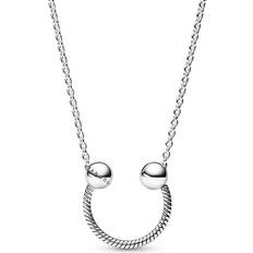 Pandora Moments U Shape Charm Pendant Necklace - Silver