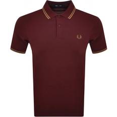 Fred Perry Polo Shirts Fred Perry Twin Tipped Polo Shirt - Oxblood Burgundy/Brown