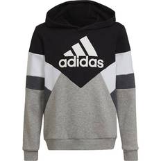 Fleece Hoodies Adidas Colorblock Fleece Hoodie - Black/Medium Grey Heather/White (HA4007)